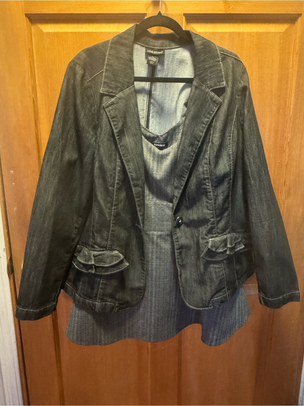 Gray Peplum Camisole with Black Straps